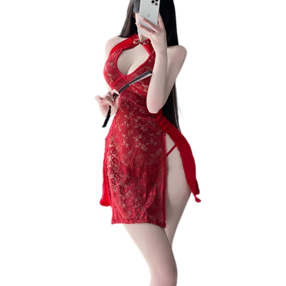 2369 cosplay lace perspective qipao sleepwear Japanese anime nightclub